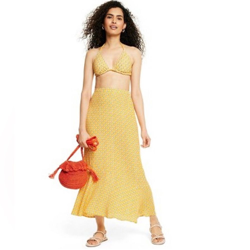 Sunny Yellow Midi Skirt new with tags